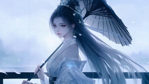 云雾间长发轻扬