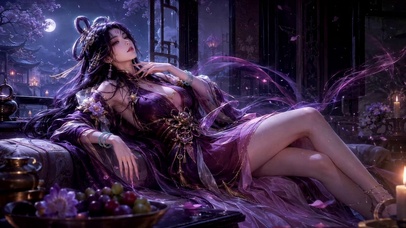 紫夜古风绝美紫衣美人
