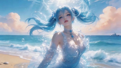 夏日海边女孩