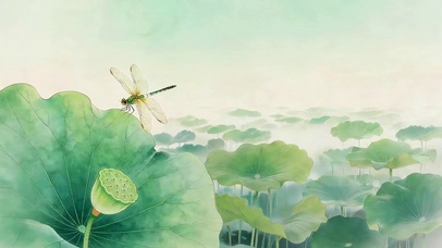 唯美的荷塘