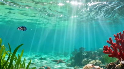 护眼海底世界带鱼屏