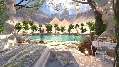 沙漠绿洲山洞露营