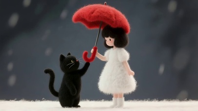 女孩和猫咪