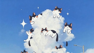云朵上的猫咪