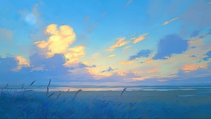 静谧湖畔湿地