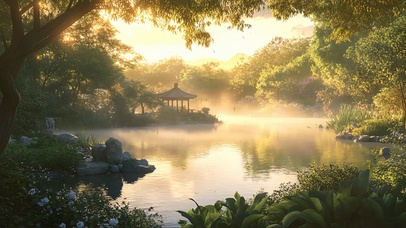 城市古镇绿色生态公园