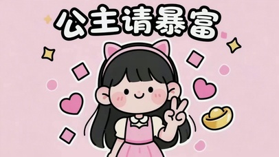 可爱女孩公主请暴富