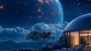 夜景星空星球带鱼屏