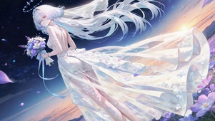 星空花海婚纱美少女莫宁