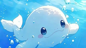 可爱小鲸鱼带鱼屏