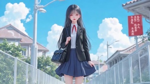 日系JK短裙美少女