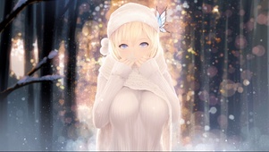 冬季金发少女