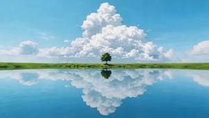 湖边的小树