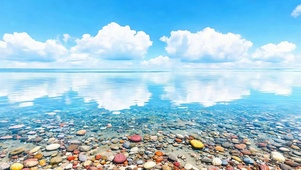 白云湖面