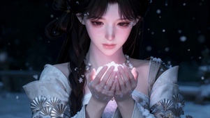 雪夜捧光古风美少女
