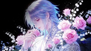 唯美蔷薇花美男