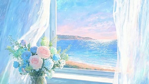油画海景