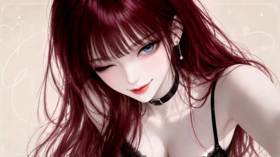 眨眼红发美少女