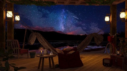 星空湖泊木屋吊床