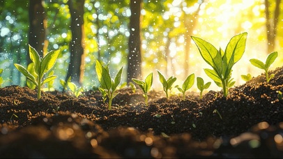 春日森林绿色氧气树苗