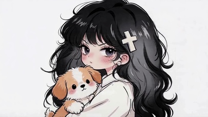 女孩和猫咪
