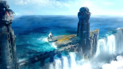 4K唯美系蓝色瀑布