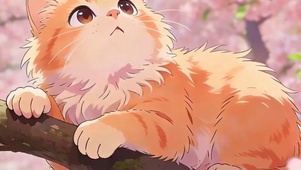树上猫咪带鱼屏