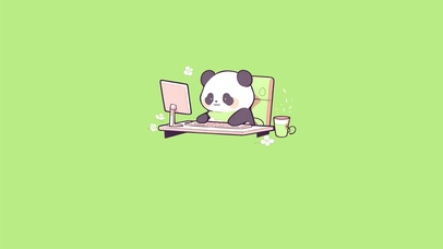 可爱小熊猫在办公