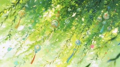 唯美柳树风铃