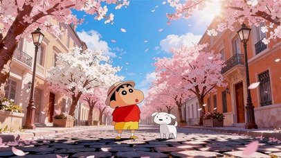 小新和小白治愈春日漫步