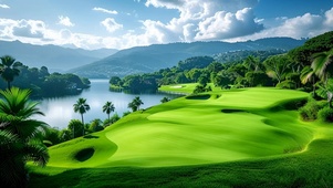 清新治愈海边高尔夫球场