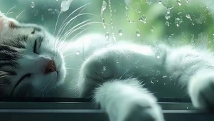 睡着猫咪带鱼屏