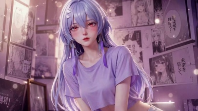 甜酷漫画美少女莫宁