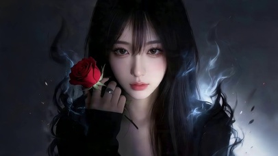 治愈玫瑰花女孩