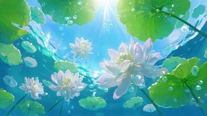 护眼水下清池白荷