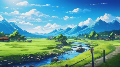 清新护眼乡村风光