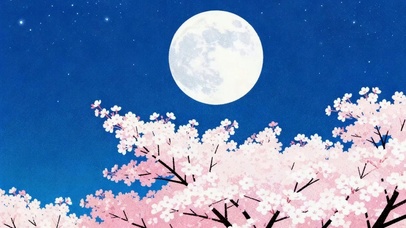 月夜 樱花