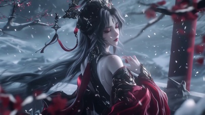 雪中古风美女