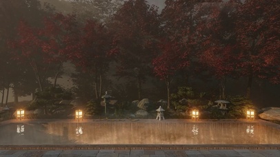 落叶庭院温泉