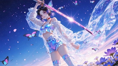 星空花海炫彩少女蝴蝶忍