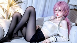 粉发黑丝纯欲少女