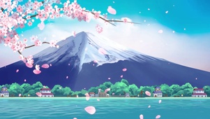 富士山樱花