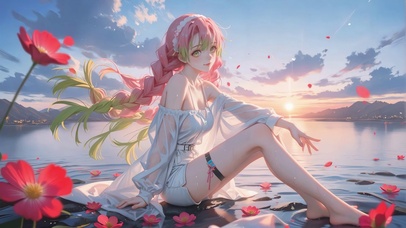 黄昏湖色长腿美女甘露寺蜜璃