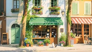 绿荫树木街道带鱼屏