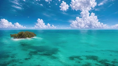 浪漫大海蓝天白云