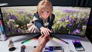 花海中牵手的二次元美少女