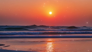 唯美海边落日
