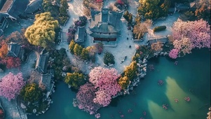 俯瞰城市古城唯美建筑