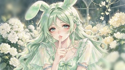可爱森系禁声兔耳少女