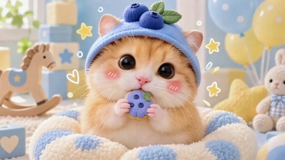 软萌蓝莓橘猫